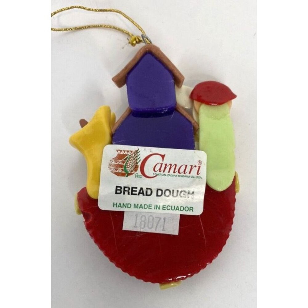 Vintage Salt & Bread Dough Christmas Ornament Holiday Lot of 7 Santa Angel Soldi - Picture 5 of 12